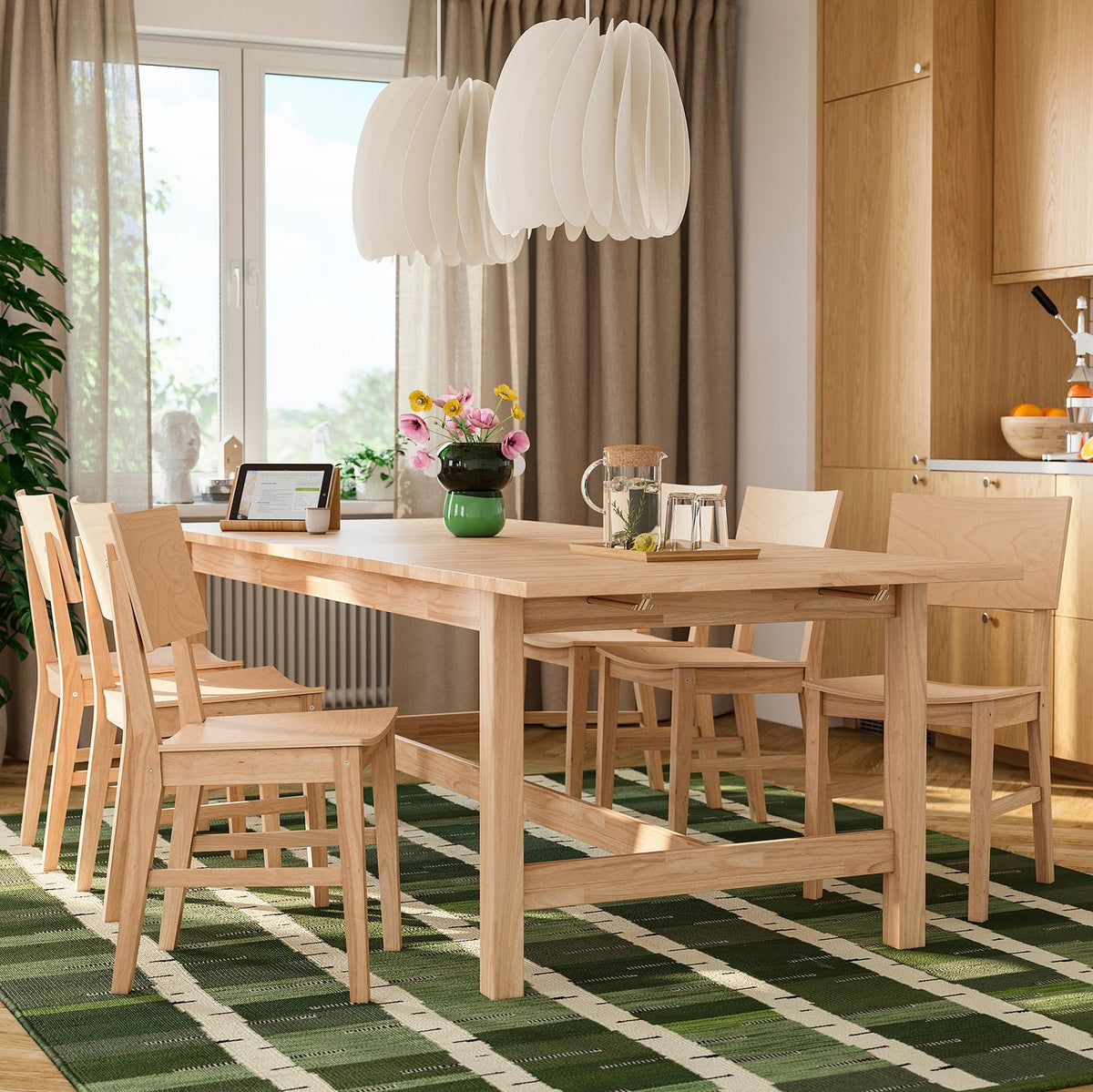 KARSKÄR extendable table, rubberwood, 240/300x100 cm