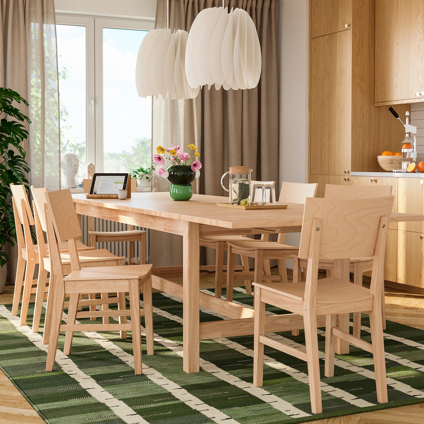 KARSKÄR extendable table, rubberwood, 240/300x100 cm