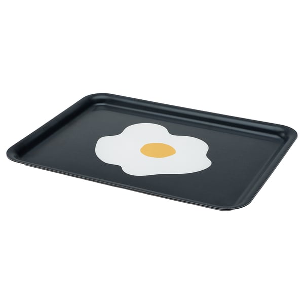 KEJSARFISK tray, patterned multicolour, 28x37 cm