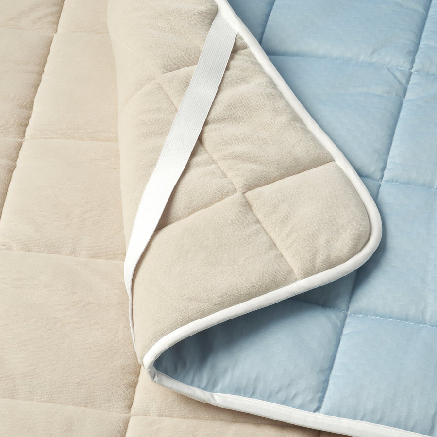 KEJSAROLVON mattress protector, beige/blue, 180x200 cm