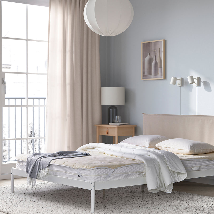 KEJSAROLVON mattress protector, beige/blue, 200x160 cm