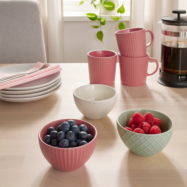 KEJSERLIG bowl, mixed colours, 10 cm, 3 pack