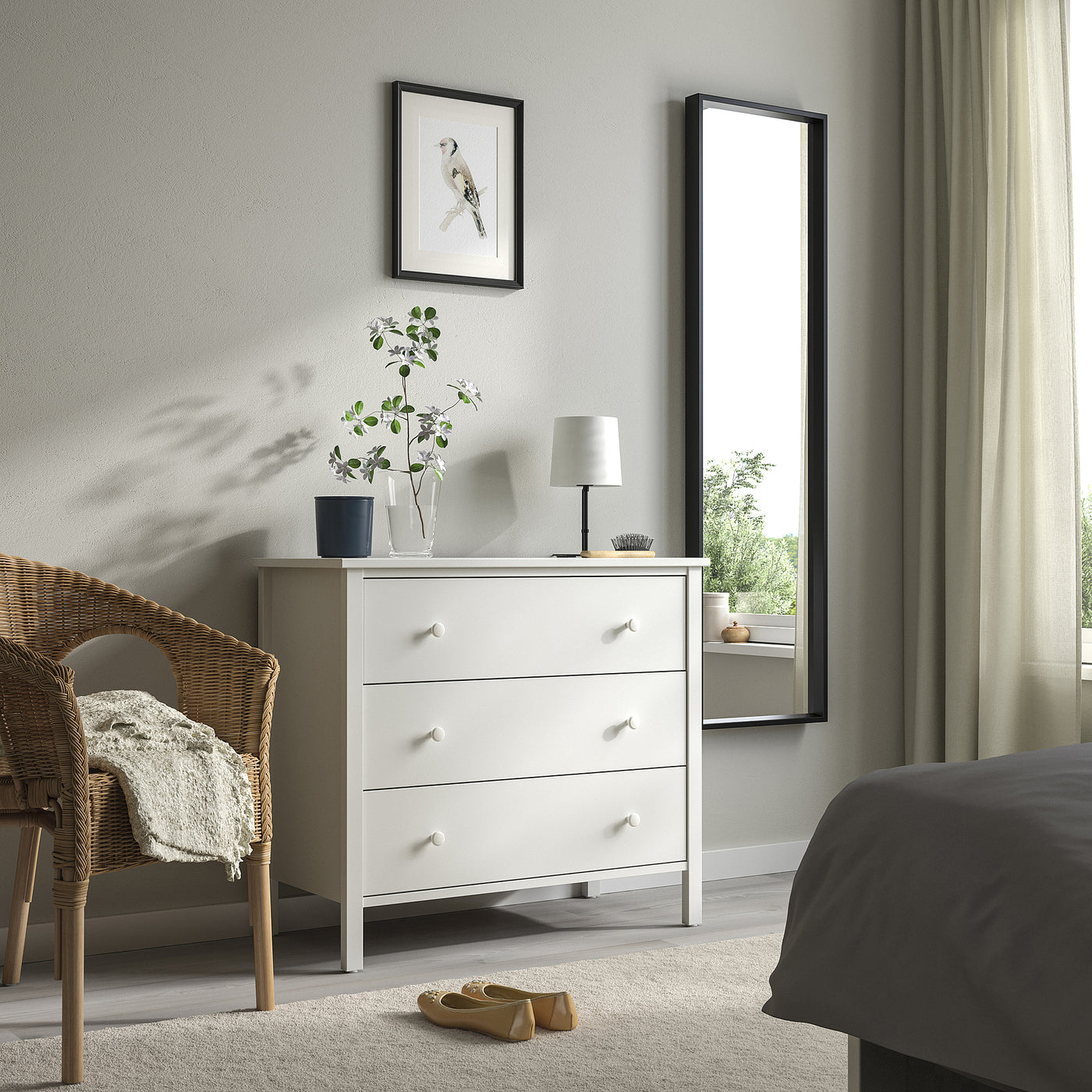 KILBERGET chest of 3 drawers, white, 86x78 cm