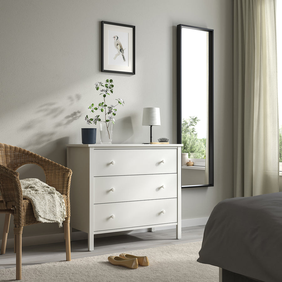 KILBERGET chest of 3 drawers, white, 86x78 cm