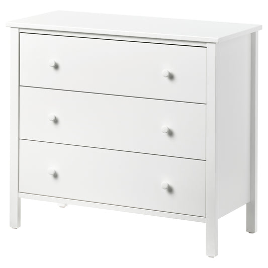 KILBERGET chest of 3 drawers, white, 86x78 cm