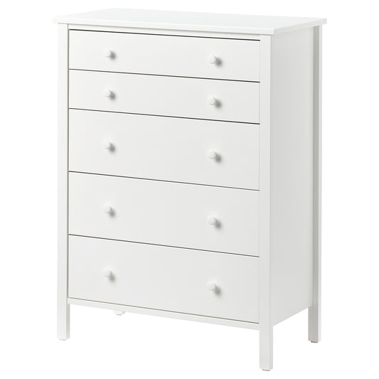 KILBERGET chest of 5 drawers, white, 76x102 cm