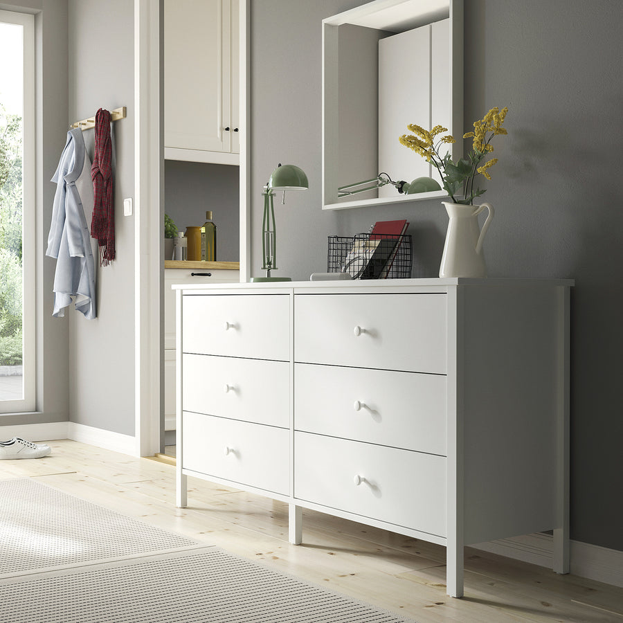 KILBERGET chest of 6 drawers, white, 144x78 cm