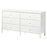 KILBERGET chest of 6 drawers, white, 144x78 cm