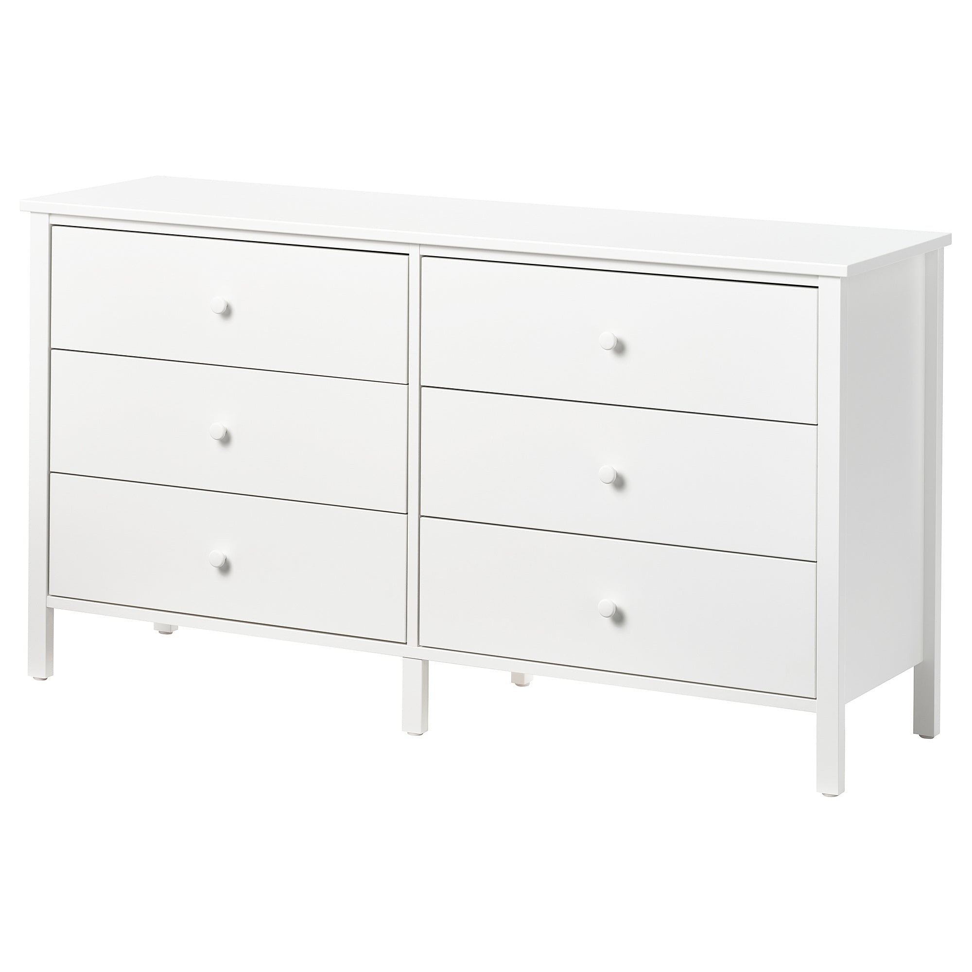 KILBERGET chest of 6 drawers, white, 144x78 cm