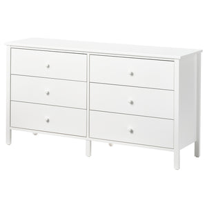 KILBERGET chest of 6 drawers, white, 144x78 cm
