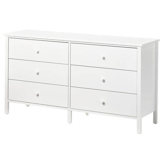 KILBERGET chest of 6 drawers, white, 144x78 cm