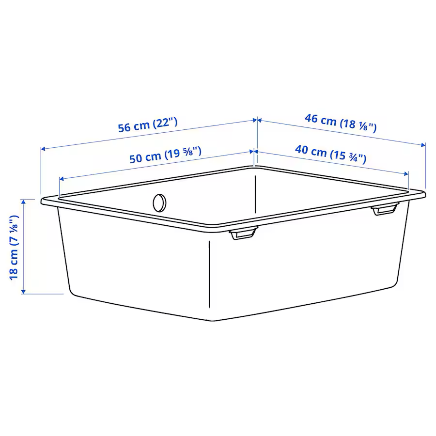 KILSVIKEN inset sink, 1 bowl, white/quartz composite, 56x46 cm
