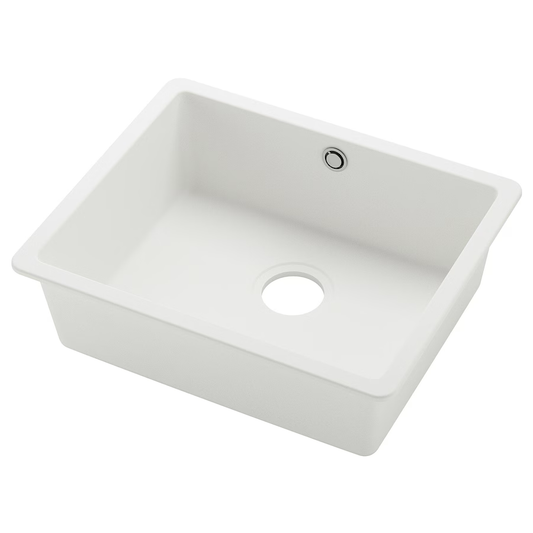 KILSVIKEN Built-in sink, 1 bowl, white/quartz composite material, 56x46cm