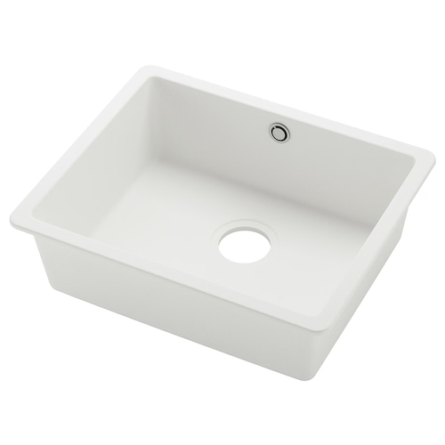 KILSVIKEN inset sink, 1 bowl, white/quartz composite, 56x46 cm