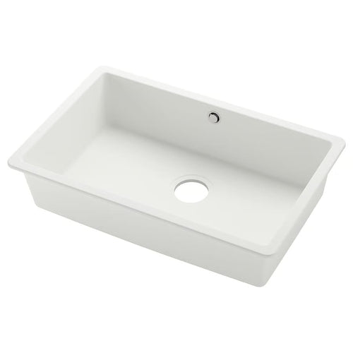 KILSVIKEN inset sink, 1 bowl, white quartz composite, 72x46 cm