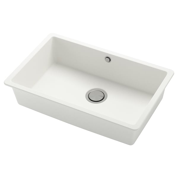 KILSVIKEN inset sink, 1 bowl, white quartz composite, 72x46 cm
