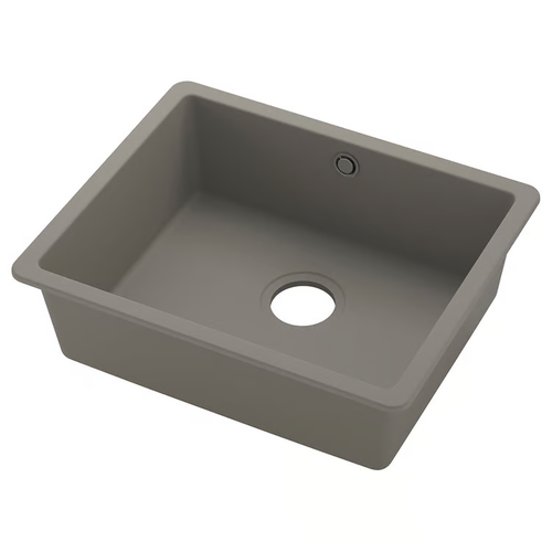 KILSVIKEN inset sink, 1 bowl, grey-beige quartz composite, 56x46 cm