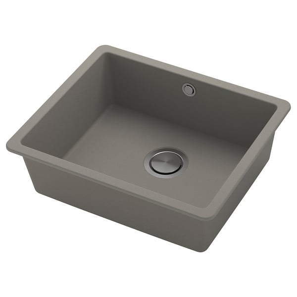 KILSVIKEN - KILSVIKEN Inset sink, 1 bowl, grey-beige quartz composite, 56x46 cm