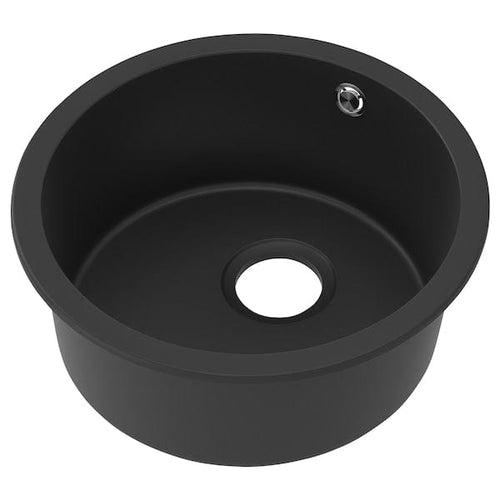 KILSVIKEN inset sink, 1 bowl, black quartz composite, 47 cm