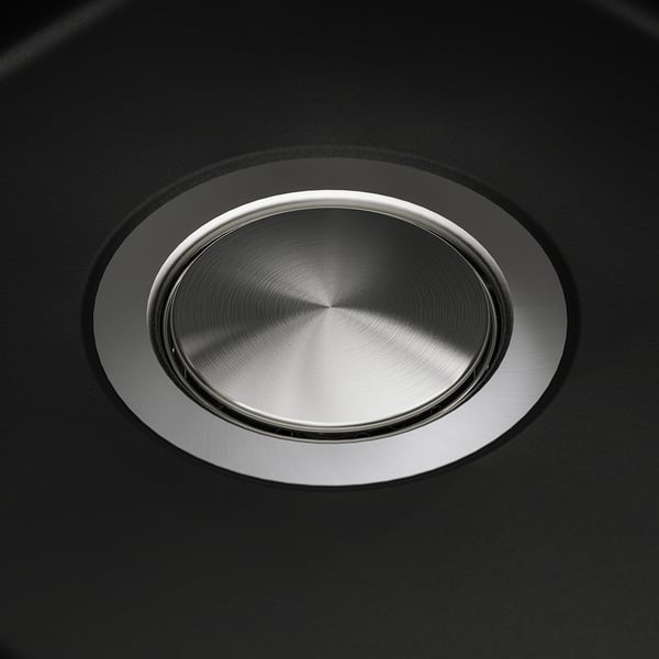KILSVIKEN inset sink, 1 bowl, black/quartz composite, 47 cm