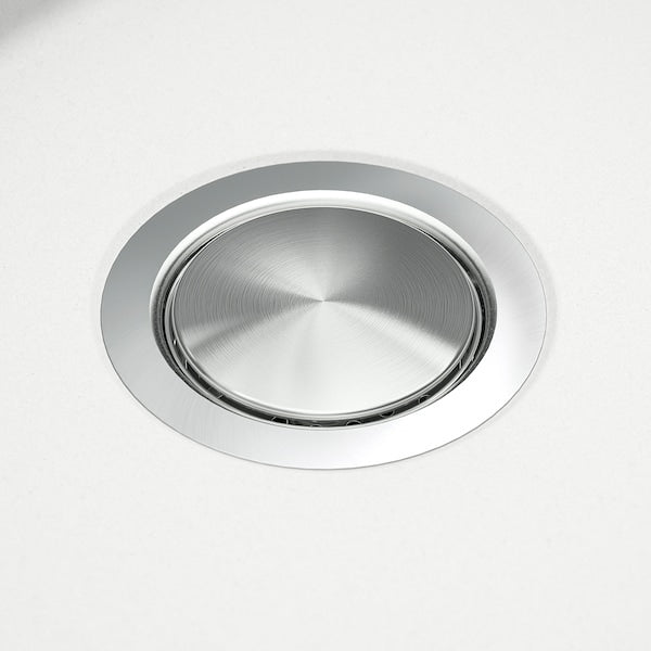 KILSVIKEN inset sink, 1 bowl with drainboard, white quartz composite, 72x46 cm