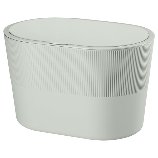 KINNASJÖ garbage bucket, with self-adhesive lid/green, 4 l