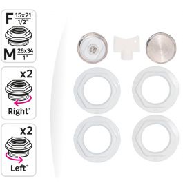 1/2" ACCESSORY KIT FOR RADIATORS WHITE COLOR