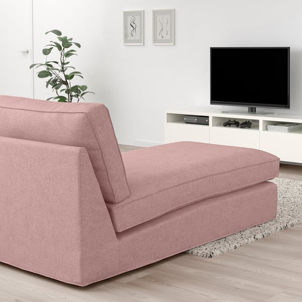 KIVIK chaise longue, Gunnared light brown-pink, 90x83x163 cm