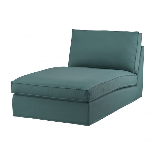KIVIK chaise longue, Kelinge grey-turquoise, 90x83x163 cm