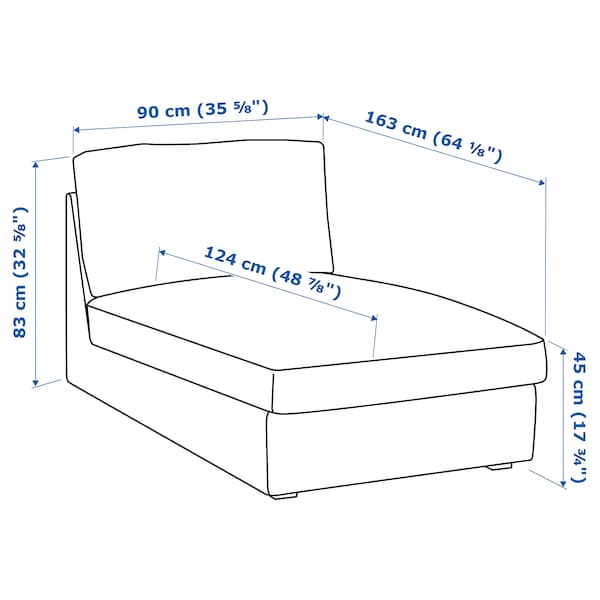 Ikea KIVIK Chaise-longue, Tibbleby beige/grigio ,