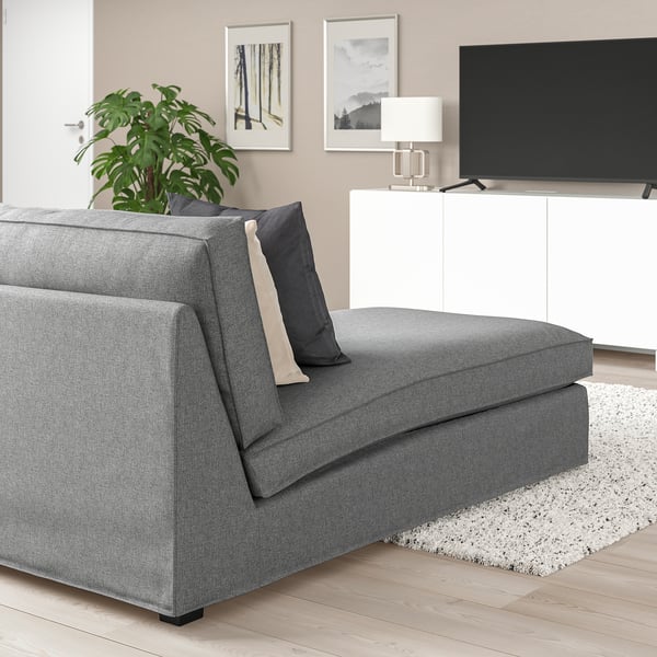KIVIK Chaise-longue, Tibbleby beige/grigio ,
