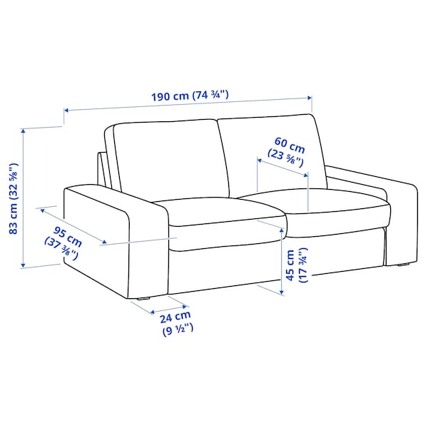 Ikea KIVIK - 2-seater sofa, Gunnared light green ,