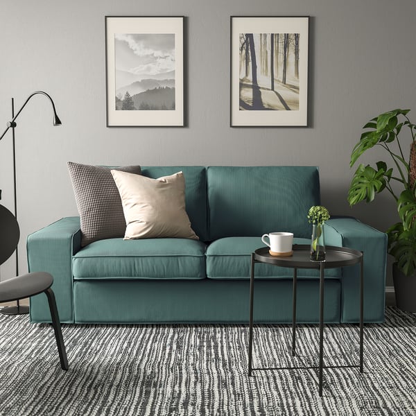 KIVIK 2-seat sofa, Kelinge grey-turquoise, 190x83x95 cm