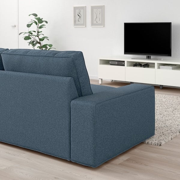 KIVIK - 3-seater sofa with chaise-longue, Gunnared blue ,