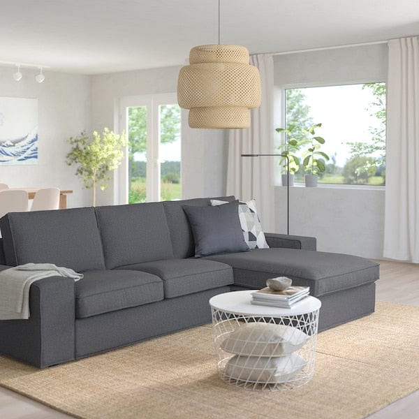 Ikea KIVIK - 3-seater sofa with chaise-longue, Gunnared smoky gray