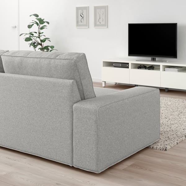 KIVIK 3-seat sofa with chaise longue, Tallmyra white/black, 280x83x163 cm