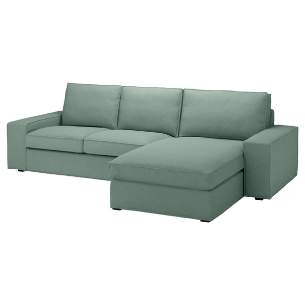 KIVIK - 3-seater sofa with chaise-longue, Tallmyra light green ,