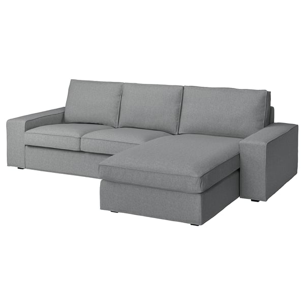 KIVIK 3-seat sofa with chaise longue, Tibbleby beige/grey, 280x83x163 cm