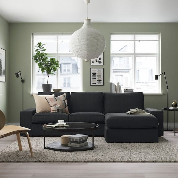 Ikea KIVIK - 3-seater sofa with chaise-longue, Tresund anthracite ,