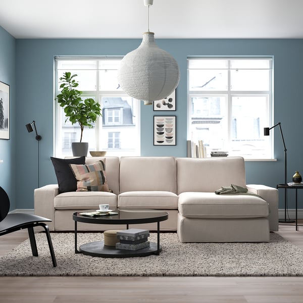 KIVIK 3-seat sofa with chaise longue, Tresund light beige, 280x83x163 cm