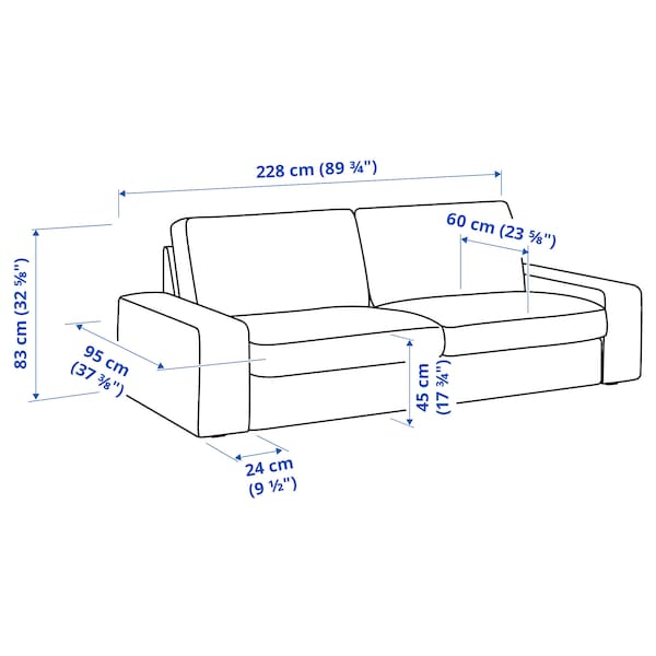 KIVIK - 3-seater sofa, Gunnared beige ,