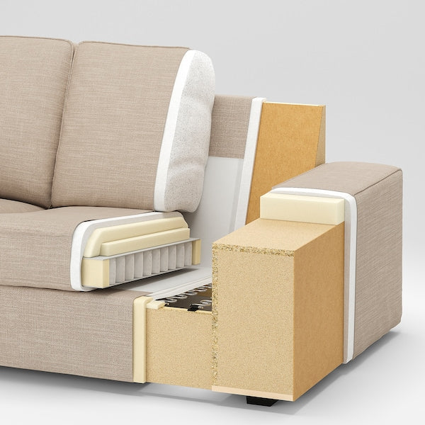 KIVIK 3-seat sofa, Gunnared medium grey, 228x83x95 cm