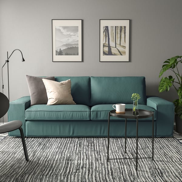 KIVIK 3-seat sofa, Kelinge grey-turquoise, 228x83x95 cm