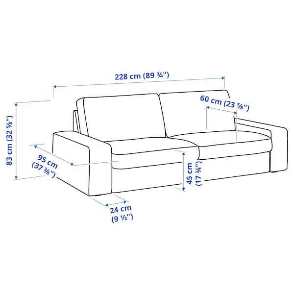 Ikea KIVIK - 3-seater sofa, Tallmyra smoke gray