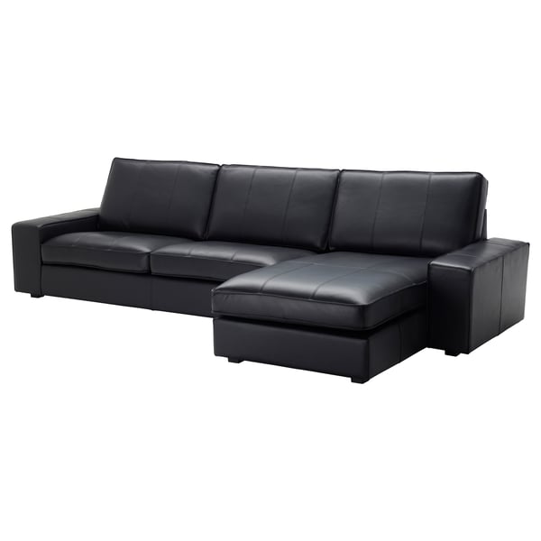 KIVIK 4-seat sofa, with chaise longue/Grann/Bomstad black, 318x83x163 cm