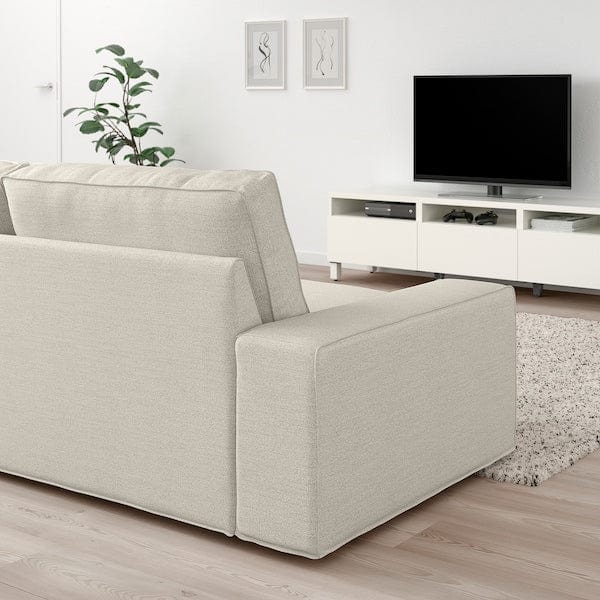 Ikea KIVIK - 4-seater sofa with chaise-longue, Gunnared beige ,