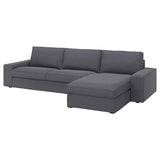KIVIK 4-seat sofa with chaise longue, Gunnared medium grey, 318x83x163 cm