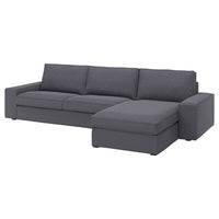 KIVIK 4-seat sofa with chaise longue, Gunnared medium grey, 318x83x163 cm