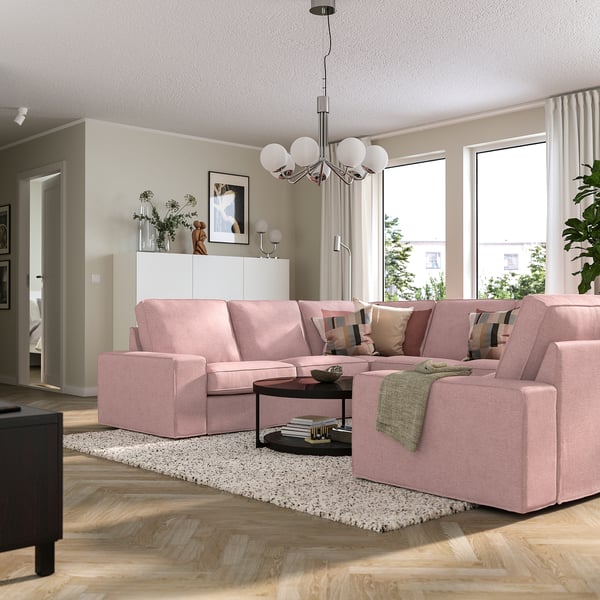 KIVIK u-shaped sofa, 6 seat, Gunnared light brown-pink, 328x83x257 cm