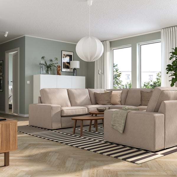 KIVIK u-shaped sofa, 6 seat, Tallmyra beige, 328x83x257 cm